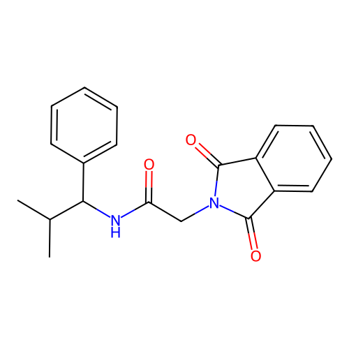 2-(1,3-dioxo-1,3-dihydro-2H-isoindol-2-yl)-N-(2-methyl-1-phenylpropyl)acetamide structure