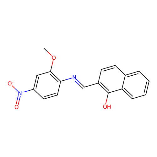 2-{(E)-[(2-methoxy-4-nitrophenyl)imino]methyl}naphthalen-1-ol structure