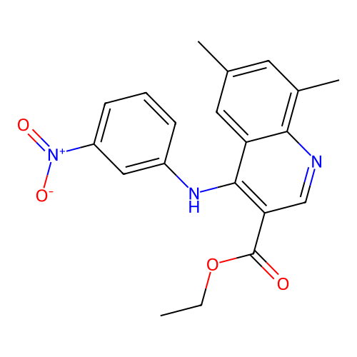 Ethyl 6,8-dimethyl-4-[(3-nitrophenyl)amino]quinoline-3-carboxylate structure