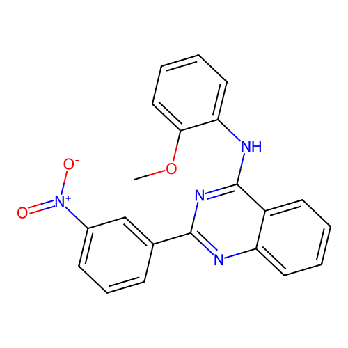 N-(2-methoxyphenyl)-2-(3-nitrophenyl)quinazolin-4-amine structure