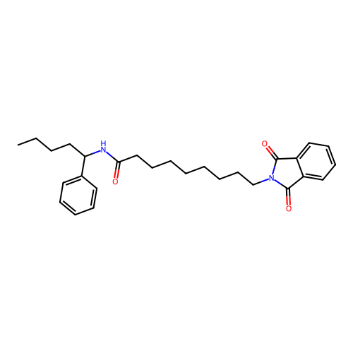 9-(1,3-dioxo-1,3-dihydro-2H-isoindol-2-yl)-N-(1-phenylpentyl)nonanamide structure