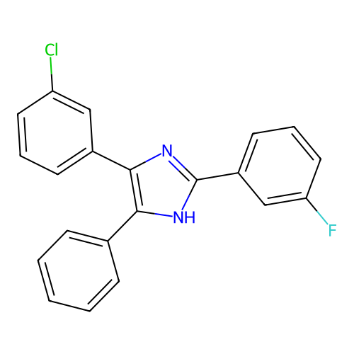 4-(3-chlorophenyl)-2-(3-fluorophenyl)-5-phenyl-1H-imidazole structure