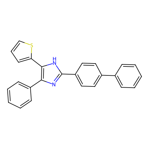 2-(biphenyl-4-yl)-4-phenyl-5-(thiophen-2-yl)-1H-imidazole structure