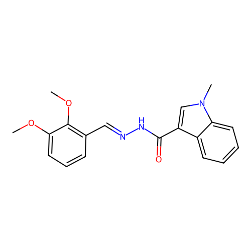 N'-[(E)-(2,3-dimethoxyphenyl)methylidene]-1-methyl-1H-indole-3-carbohydrazide structure