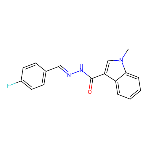 N'-[(E)-(4-fluorophenyl)methylidene]-1-methyl-1H-indole-3-carbohydrazide structure