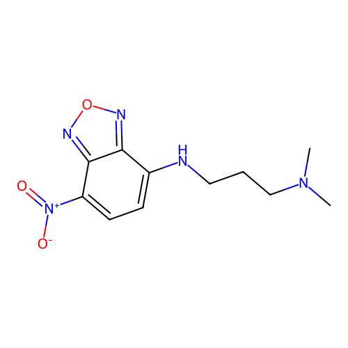 N1,N1-dimethyl-N3-(7-nitrobenzo[c][1,2,5]oxadiazol-4-yl)propane-1,3-diamine structure