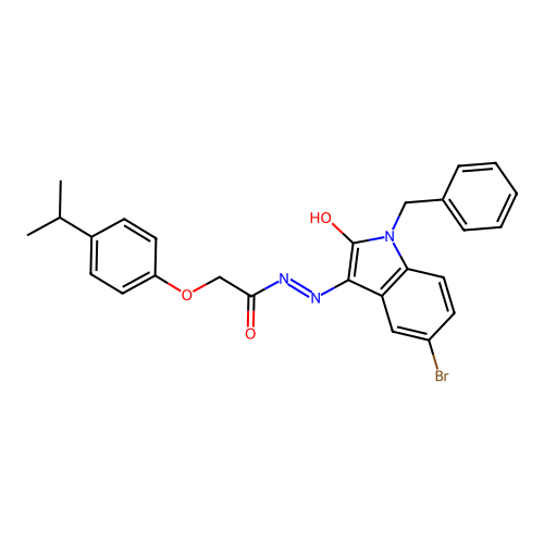 (Z)-N'-(1-benzyl-5-bromo-2-oxoindolin-3-ylidene)-2-(4-isopropylphenoxy)acetohydrazide structure
