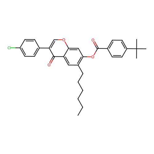 3-(4-Chlorophenyl)-6-hexyl-4-oxochromen-7-yl 4-(tert-butyl)benzoate structure