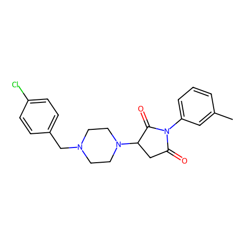 3-[4-(4-Chlorobenzyl)piperazin-1-yl]-1-(3-methylphenyl)pyrrolidine-2,5-dione structure