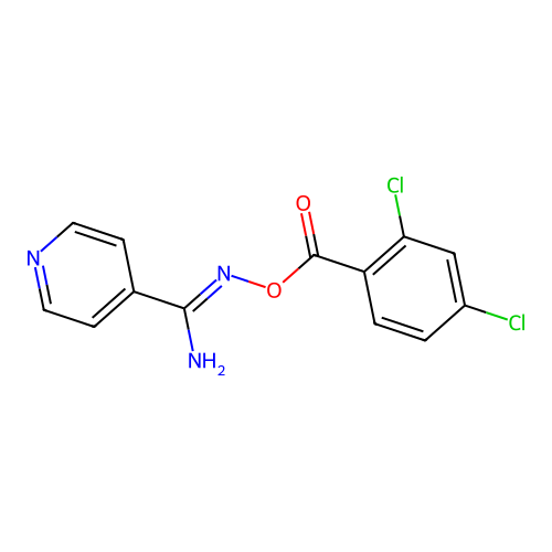 [[Amino(pyridin-4-yl)methylidene]amino] 2,4-dichlorobenzoate structure