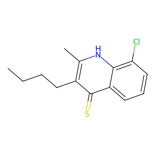 3-butyl-8-chloro-2-methylquinoline-4(1H)-thione structure