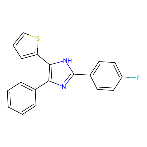 2-(4-fluorophenyl)-5-phenyl-4-(thiophen-2-yl)-1H-imidazole structure