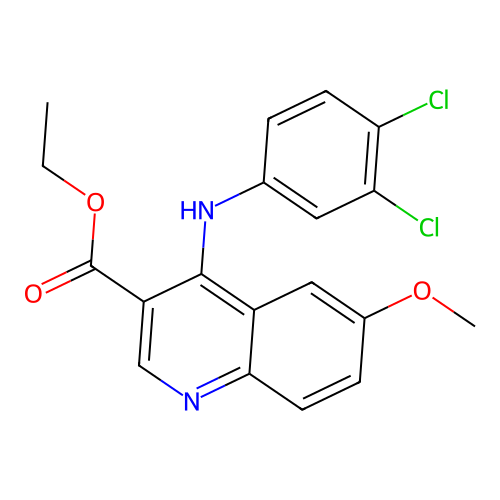 Ethyl 4-((3,4-dichlorophenyl)amino)-6-methoxyquinoline-3-carboxylate structure