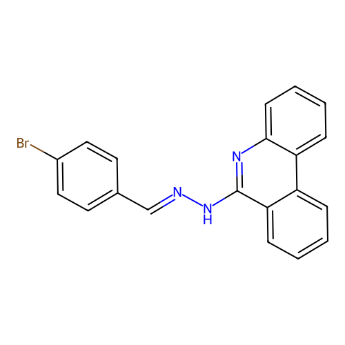 6-[(2E)-2-(4-bromobenzylidene)hydrazinyl]phenanthridine structure