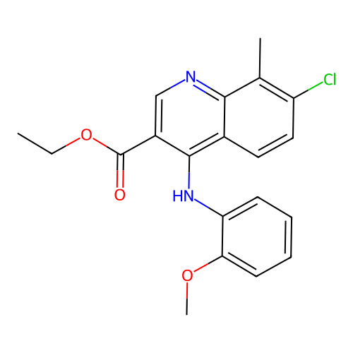 Ethyl 7-chloro-4-[(2-methoxyphenyl)amino]-8-methylquinoline-3-carboxylate structure