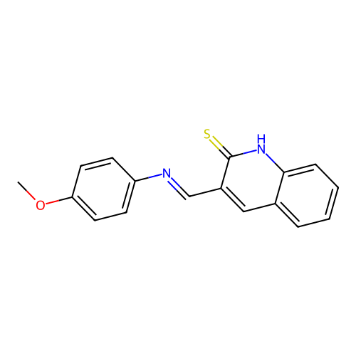 3-[(4-methoxyphenyl)iminomethyl]-1H-quinoline-2-thione structure