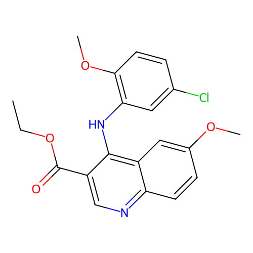 Ethyl 4-[(5-chloro-2-methoxyphenyl)amino]-6-methoxyquinoline-3-carboxylate structure