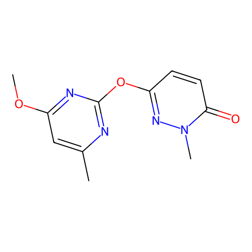 6-((4-methoxy-6-methylpyrimidin-2-yl)oxy)-2-methylpyridazin-3(2H)-one structure