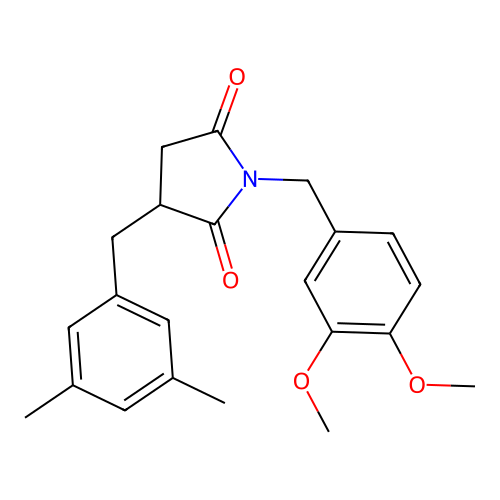 1-(3,4-Dimethoxybenzyl)-3-(3,5-dimethylbenzyl)pyrrolidine-2,5-dione structure
