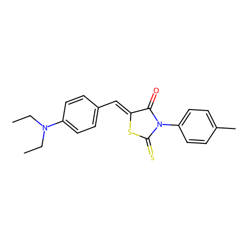 (Z)-5-(4-(diethylamino)benzylidene)-2-thioxo-3-(p-tolyl)thiazolidin-4-one structure
