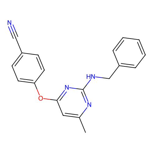 4-((2-(Benzylamino)-6-methylpyrimidin-4-yl)oxy)benzonitrile structure