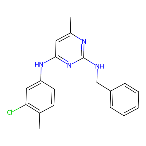 N2-Benzyl-N4-(3-chloro-4-methylphenyl)-6-methylpyrimidine-2,4-diamine structure