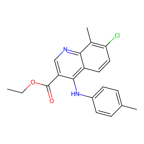 Ethyl 7-chloro-8-methyl-4-[(4-methylphenyl)amino]quinoline-3-carboxylate structure
