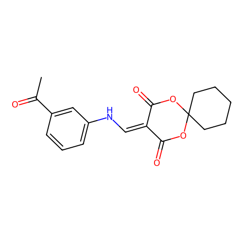 3-{[(3-Acetylphenyl)amino]methylene}-1,5-dioxaspiro[5.5]undecane-2,4-dione structure