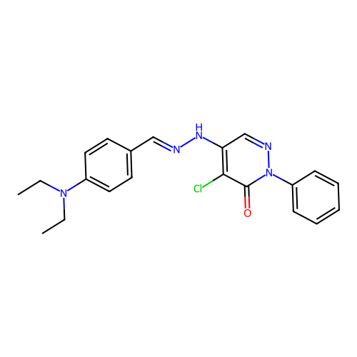 (E)-4-chloro-5-(2-(4-(diethylamino)benzylidene)hydrazinyl)-2-phenylpyridazin-3(2H)-one structure