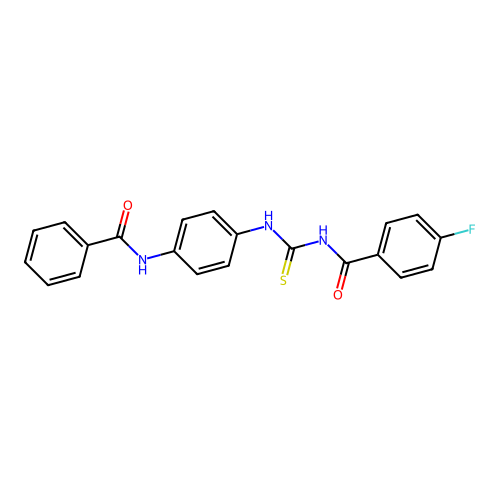N-((4-benzamidophenyl)carbamothioyl)-4-fluorobenzamide structure