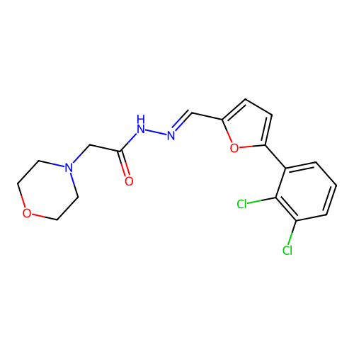 (E)-N'-((5-(2,3-dichlorophenyl)furan-2-yl)methylene)-2-morpholinoacetohydrazide structure