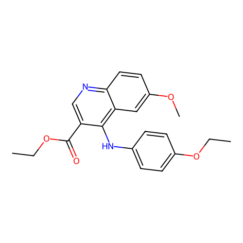 Ethyl 4-[(4-ethoxyphenyl)amino]-6-methoxyquinoline-3-carboxylate structure