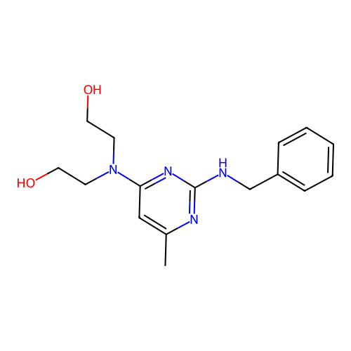 2,2'-{[2-(Benzylamino)-6-methylpyrimidin-4-yl]imino}diethanol structure