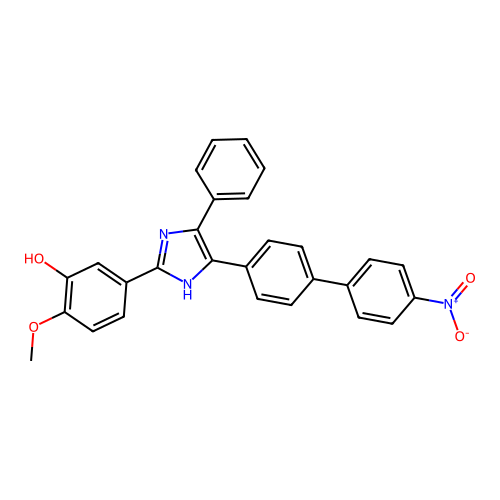 2-methoxy-5-[5-(4'-nitrobiphenyl-4-yl)-4-phenyl-1H-imidazol-2-yl]phenol structure
