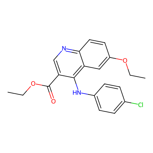 Ethyl 4-[(4-chlorophenyl)amino]-6-ethoxyquinoline-3-carboxylate structure