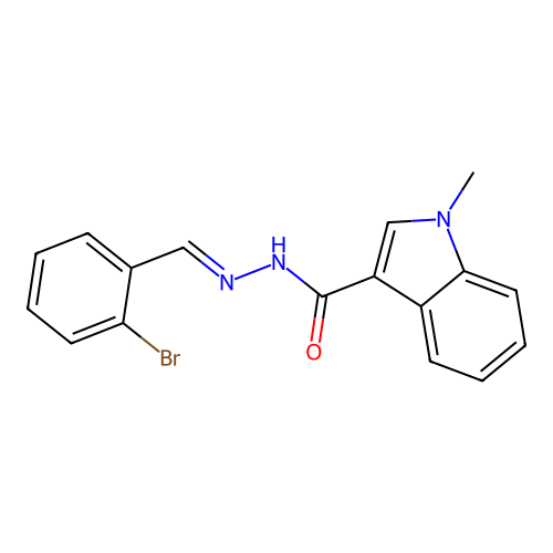 N'-[(E)-(2-bromophenyl)methylidene]-1-methyl-1H-indole-3-carbohydrazide structure