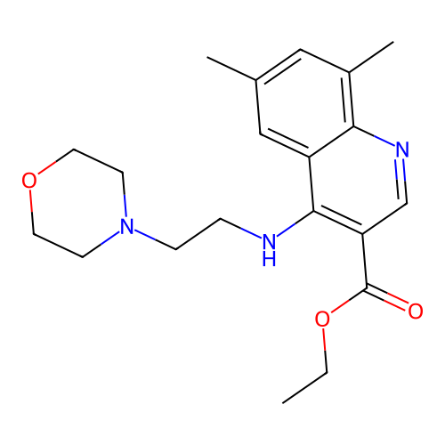 Ethyl 6,8-dimethyl-4-[(2-morpholin-4-ylethyl)amino]quinoline-3-carboxylate structure