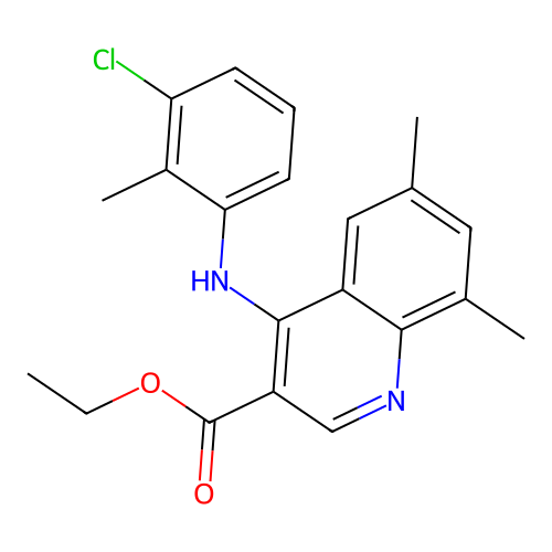 Ethyl 4-[(3-chloro-2-methylphenyl)amino]-6,8-dimethylquinoline-3-carboxylate structure