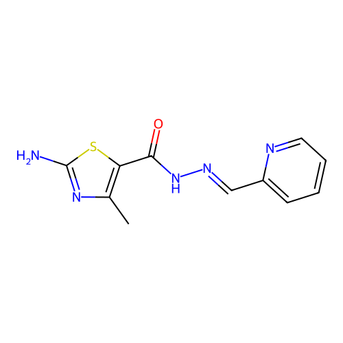2-amino-4-methyl-N'-(2-pyridinylmethylene)-1,3-thiazole-5-carbohydrazide structure