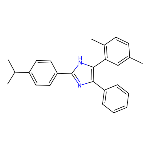 5-(2,5-dimethylphenyl)-4-phenyl-2-[4-(propan-2-yl)phenyl]-1H-imidazole structure