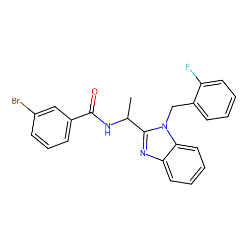 3-bromo-N-{1-[1-(2-fluorobenzyl)-1H-benzimidazol-2-yl]ethyl}benzamide structure
