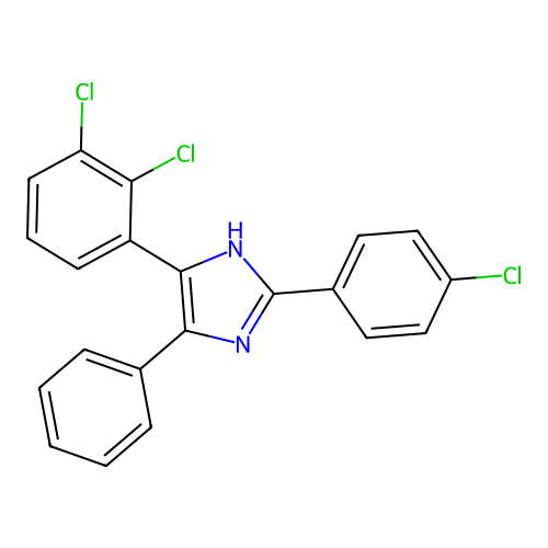 2-(4-chlorophenyl)-4-(2,3-dichlorophenyl)-5-phenyl-1H-imidazole structure