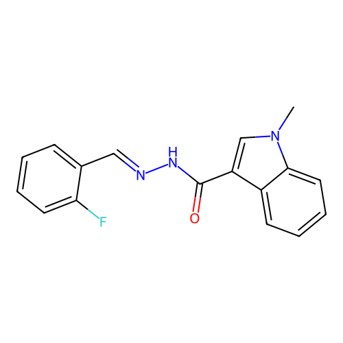 N'-[(E)-(2-fluorophenyl)methylidene]-1-methyl-1H-indole-3-carbohydrazide structure
