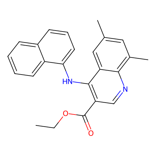 Ethyl 6,8-dimethyl-4-(naphthalen-1-ylamino)quinoline-3-carboxylate structure