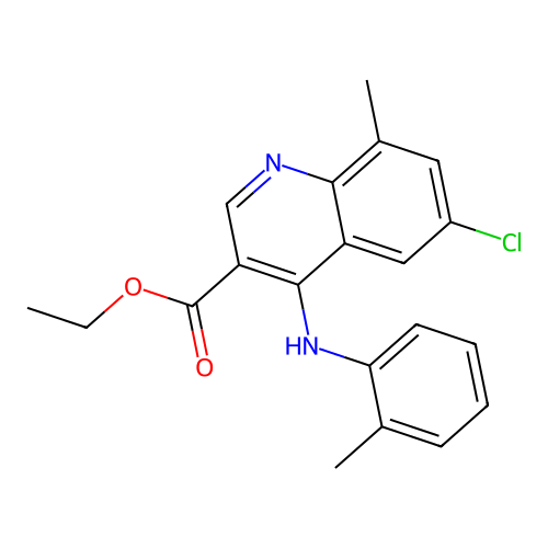 Ethyl 6-chloro-8-methyl-4-[(2-methylphenyl)amino]quinoline-3-carboxylate structure