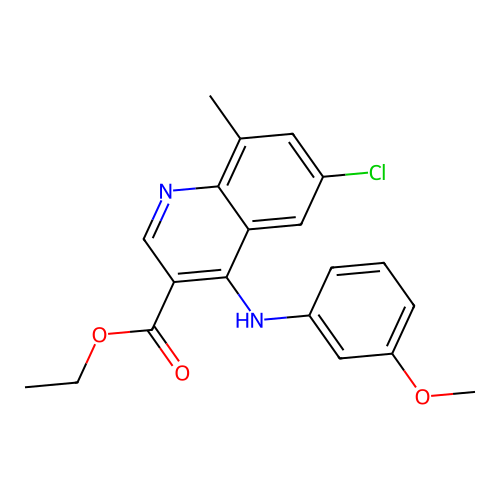 Ethyl 6-chloro-4-[(3-methoxyphenyl)amino]-8-methylquinoline-3-carboxylate structure