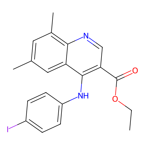 Ethyl 4-[(4-iodophenyl)amino]-6,8-dimethylquinoline-3-carboxylate structure