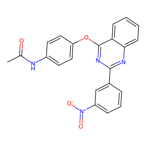 N-(4-((2-(3-nitrophenyl)quinazolin-4-yl)oxy)phenyl)acetamide structure
