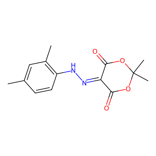 5-[(2,4-Dimethyl-phenyl)-hydrazono]-2,2-dimethyl-[1,3]dioxane-4,6-dione structure