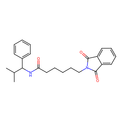 6-(1,3-dioxo-1,3-dihydro-2H-isoindol-2-yl)-N-(2-methyl-1-phenylpropyl)hexanamide structure